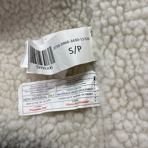 Off White Corduroy Jacket Sherpa lined SZ small - Picture 8 of 8